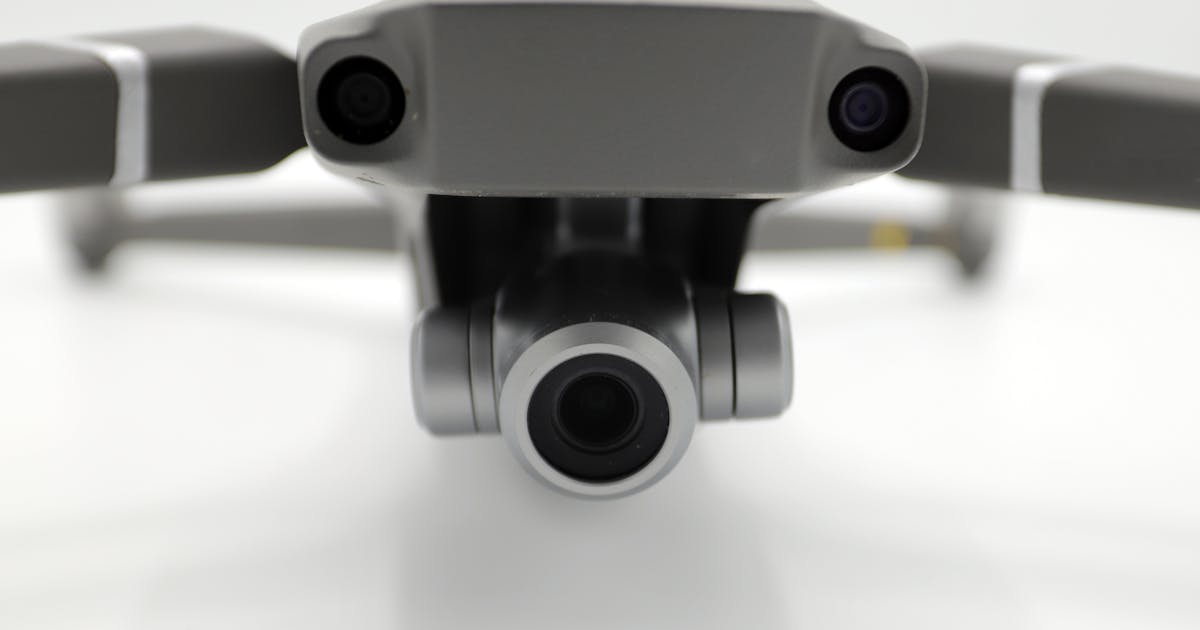 Close-up of a drone against a white background